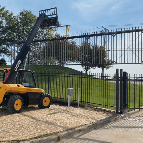 Gate Being Installed For Perimeter Security